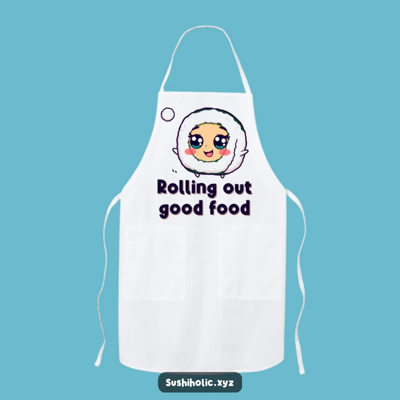Funny Googly Eyed Maki Roll Apron: Cheerful Sushi Kitchen Fun Gift