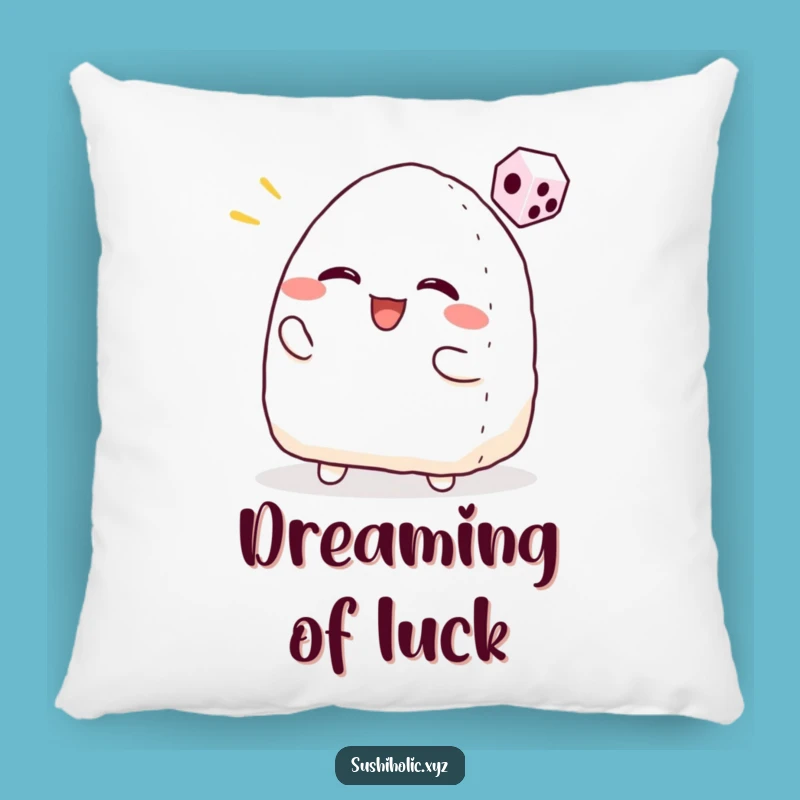 Funny Onigiri Dice Pillow: Cozy Gamer Rice Ball Cushion
