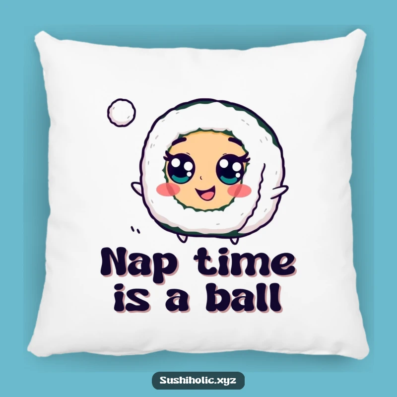 Funny Googly Eyed Maki Roll Pillow: Soft Cheerful Sushi Ball Bounce Decor