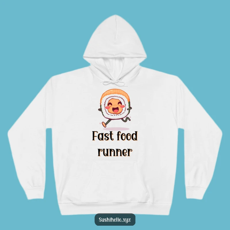 Cozy Funny Smiling Sushi Roll Hoodie - Warm Cheerful Foodie Design, Humorous Gift