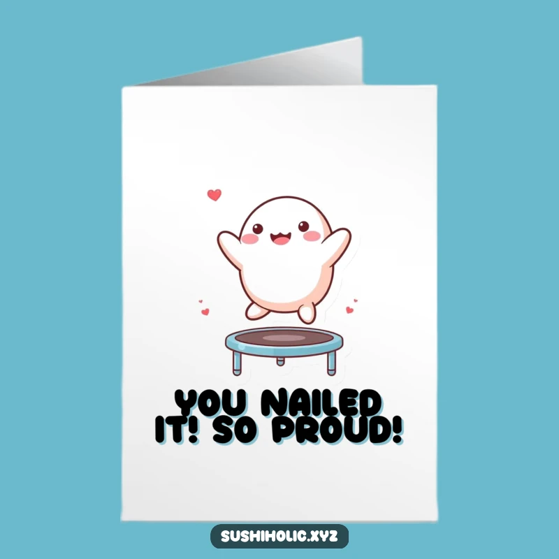 Free Printable Mochi Congrats Card: Bouncing Celebration Downloadable Gift for Joy