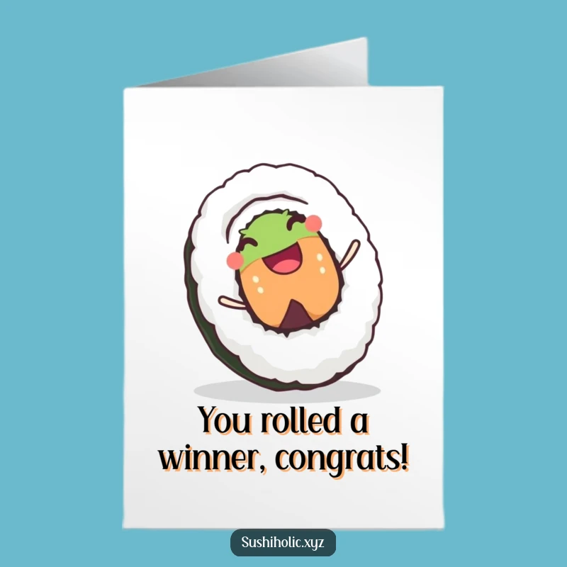 Free Printable Sushi Roll Congrats Card - Joyful Rolling Rice Downloadable Celebration