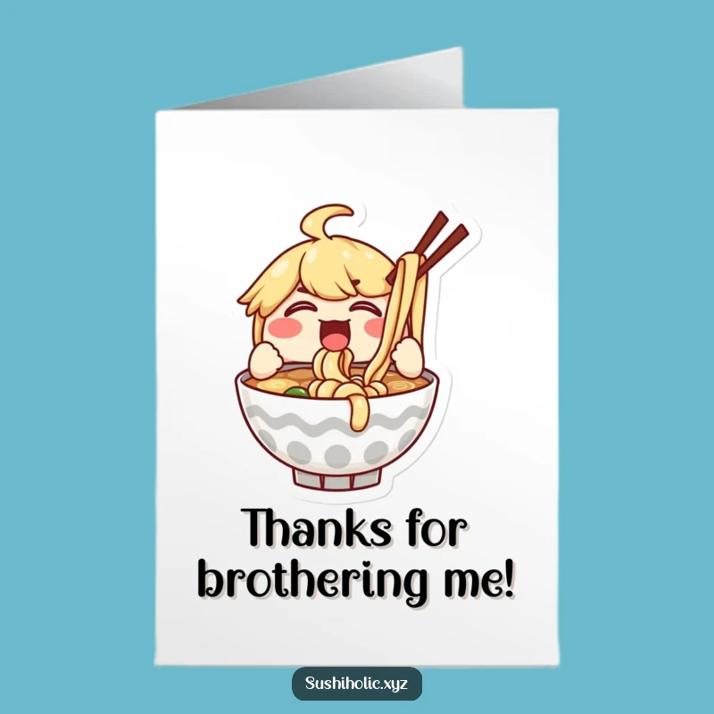 Hilarious Free Printable Ramen Thank You Card - Enthusiastic Noodle Slurp Downloadable Gratitude