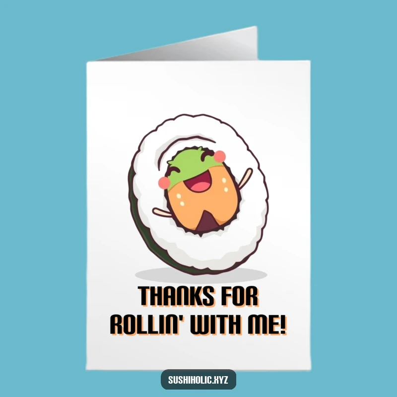 Hilarious Free Printable Sushi Roll Thank You Card - Joyful Rolling Rice Downloadable Gratitude