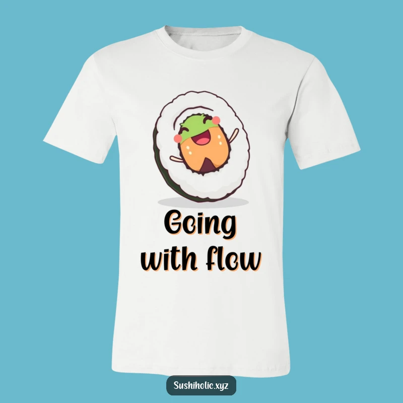 Funny Sushi Roll T-Shirt: Joyful Downhill Adventure - Comfy Tee