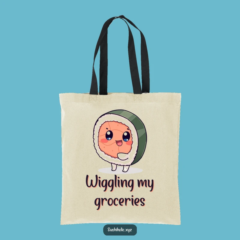 Funny Tuna Sushi Tote Bag - Playful Wiggling Design, Practical Hilarious Gift